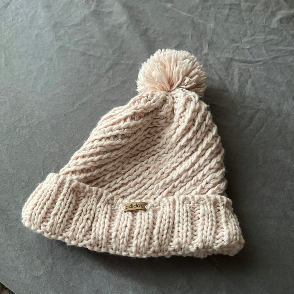 Pink Knit Adidas Beanie